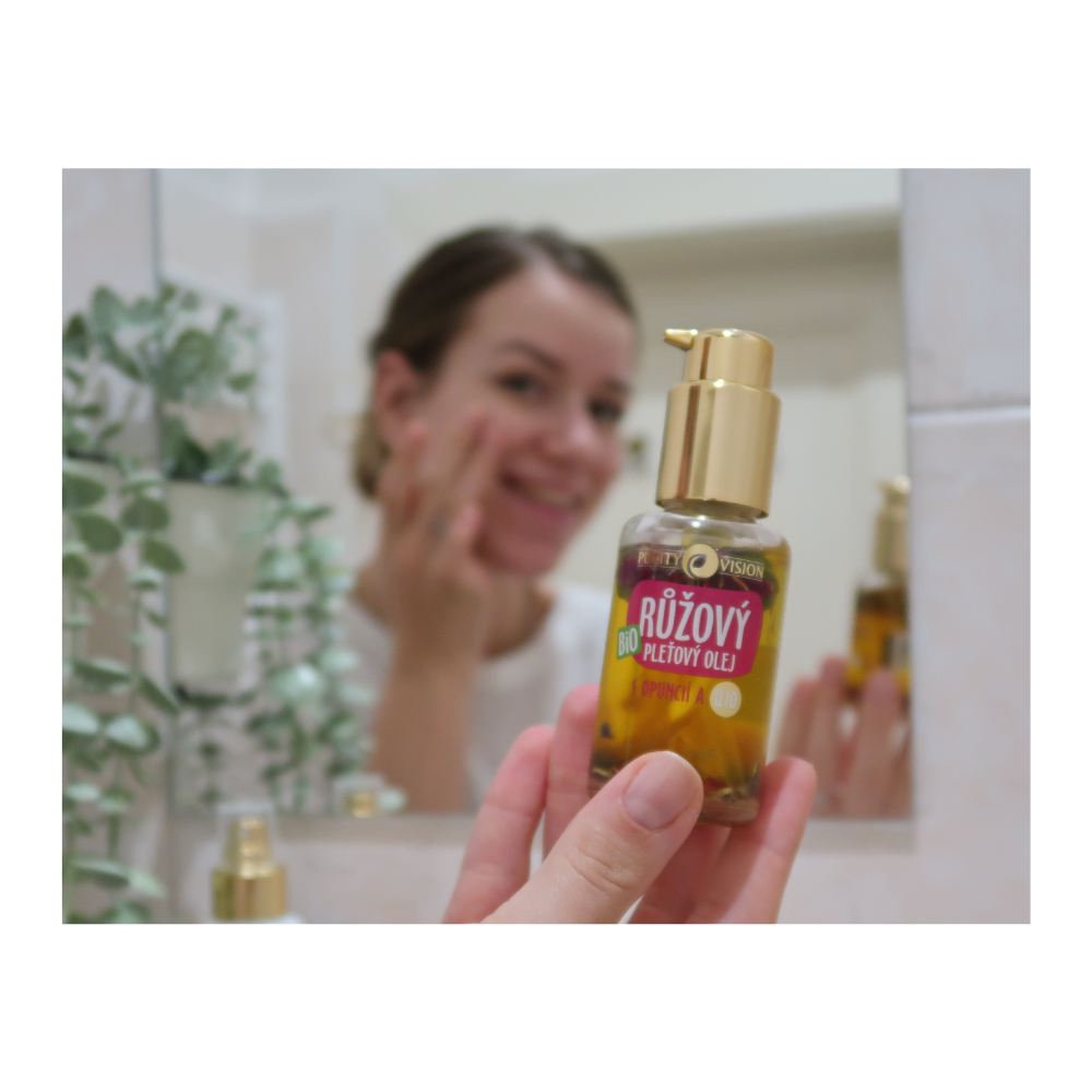 Bio Růžový omlazujíci pleťový olej s opuncií, arganem, jojobou a Q10 45 ml