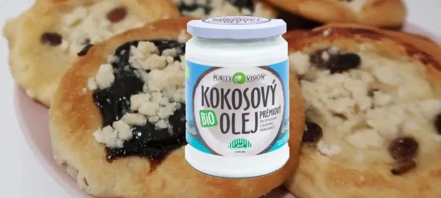 Recept: vláčné koláčky s drobenkou a kokosovým olejem Purity Vision CZ
