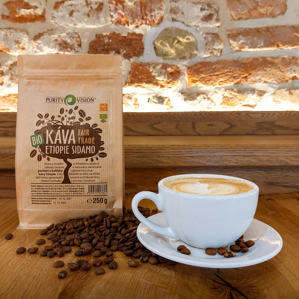 Fair Trade Bio Zrnková káva Etiopie Sidamo 500 g