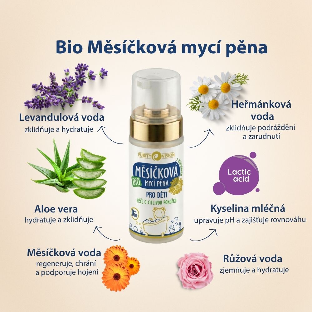 Bio Měsíčková mycí pěna pro děti