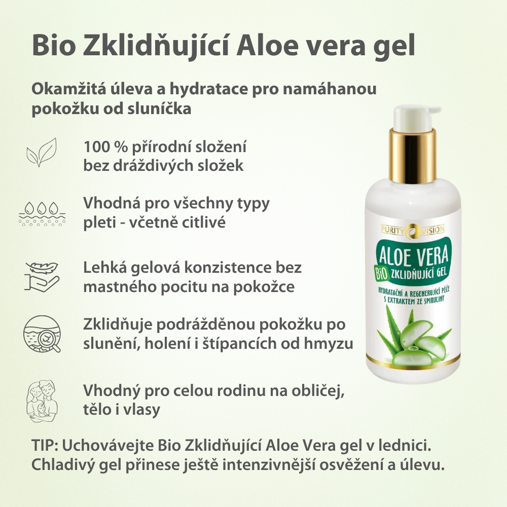 Bio Zklidňující Aloe vera gel 200 ml